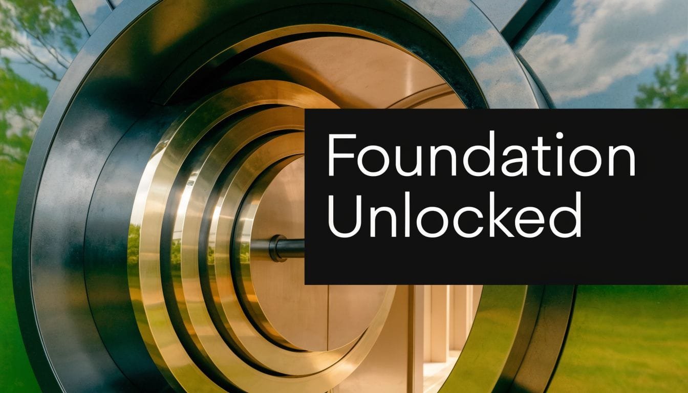 A large, open circular gold bank vault door symbolizing financial security and access to capital.