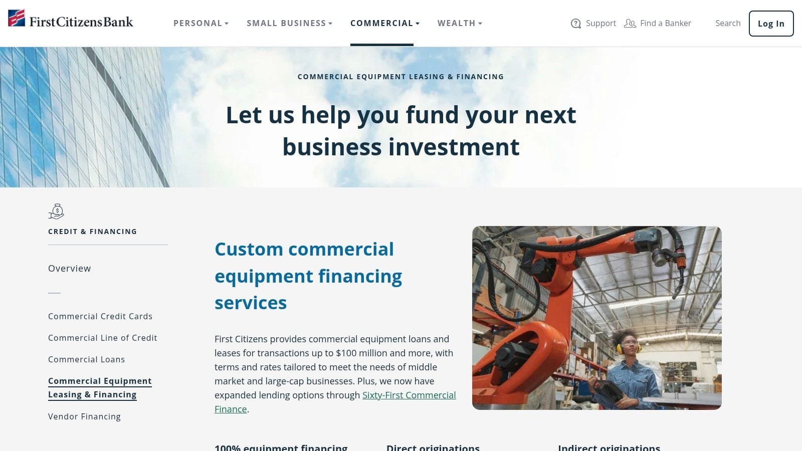 First Citizens Bank (CIT) – Equipment Finance and Leasing
