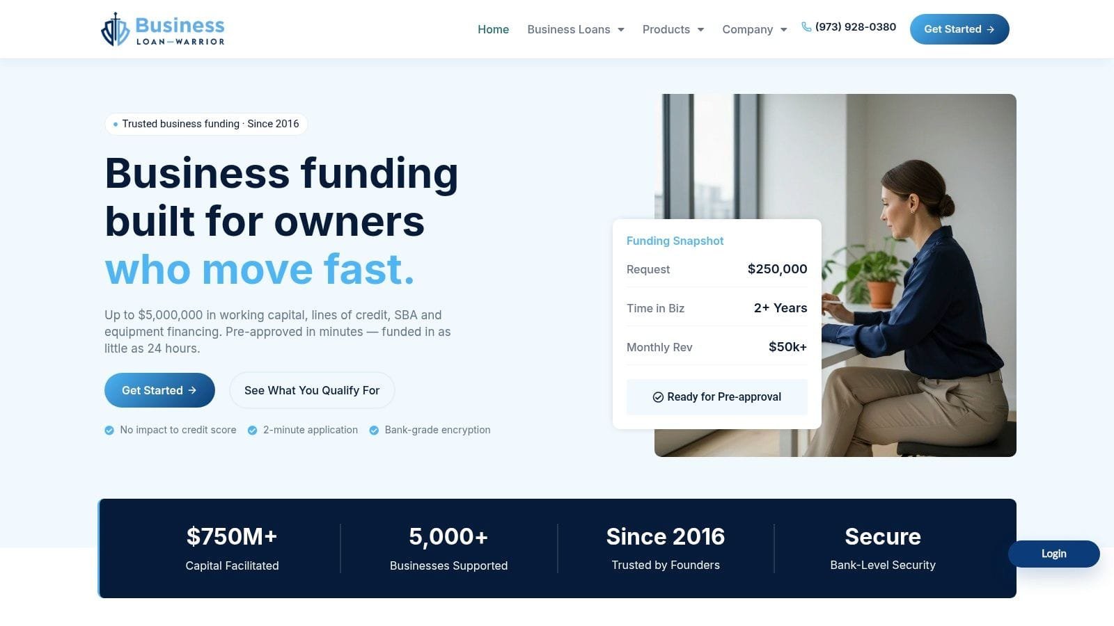 Screenshot from https://businessloanwarrior.com